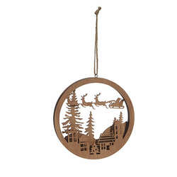 Item 282442 thumbnail Santa Flying Layered Ornament