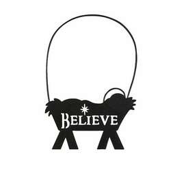 Item 291130 Baby Jesus/Believe Silhouette Ornament
