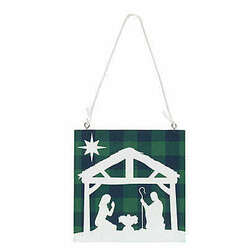 Item 291248 Plaid Silhouette Nativity Ornament