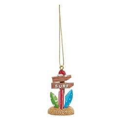 Item 294079 thumbnail Surf Sign With Santa Hat Ornament