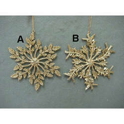 Item 302088 Champagne/Gold Snowflake Ornament