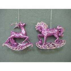 Item 302179 Taro/Silver Rocking Deer/Horse Ornament