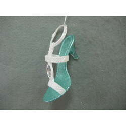 Item 302278 Aqua/Iridescent White High Heel Shoe With Clear Jewel Ornament