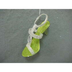 Item 302287 Lime/Silver High Heel Shoe With Clear Jewel Ornament