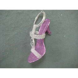 Item 302288 Taro/Silver High Heel Shoe With Clear Jewel Ornament