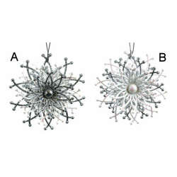 Item 303006 thumbnail Silver/Iridescent Spiral Snowflake Ornament