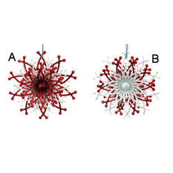 Item 303008 Red/White Spiral Snowflake Ornament