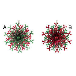 Item 303009 Red/Green Spiral Snowflake Ornament