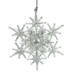 Item 303018 Champagne Silver Snowflake Ornament