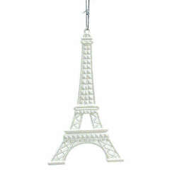 Item 303030 Iridescent White Eiffel Tower Ornament