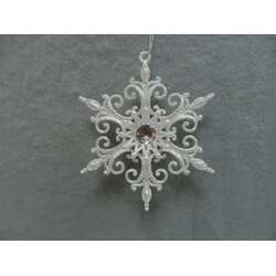 Item 303068 thumbnail Champagne Silver Flower Ornament