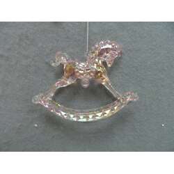 Item 303097 Clear/Multicolor Rocking Horse Ornament