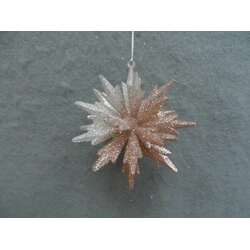 Item 303110 thumbnail Champagne Silver/Light Copper Sunburst Ball Ornament