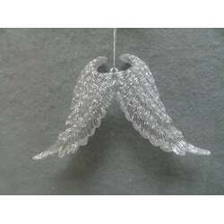 Item 303123 Clear & Silver Angel Wings Ornament