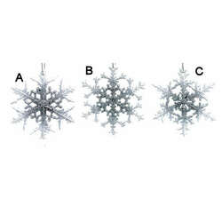Item 303131 Silver/White Snowflake Ornament