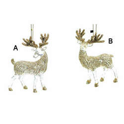 Item 303142 Clear/Gold Deer Ornament