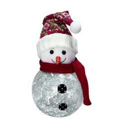 Item 322079 thumbnail LED Glass Cranberry Holiday Snowman