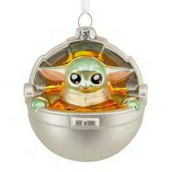 Item 333959 thumbnail The Mandalorian Grogu Glass Ornament