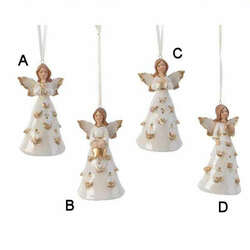 Item 360016 White/Gold Angel Ornament