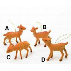 Item 360085 Brown Flocked Deer Ornament