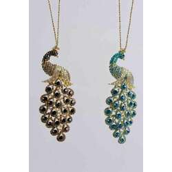 Item 360133 Black/Blue Peacock With Jeweled Tail Ornament