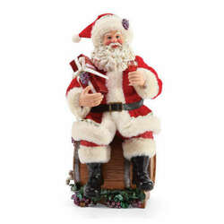 Item 410177 Barrel Tasting Santa - Possible Dreams Clothtique Santa Figure