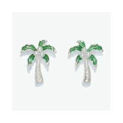 Item 418042 thumbnail Silver Palm Tree With Pearls Earrings