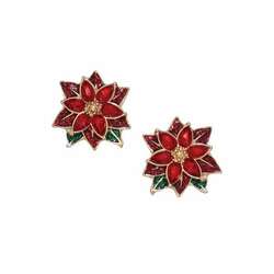 Item 418172 thumbnail Crystal Glitter Poinsetta Earrings