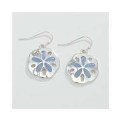 Item 418206 thumbnail Blue Sea Glass Sand Dollar Earrings