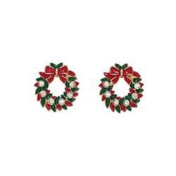 Item 418234 thumbnail Christmas Wreath With Crystal Earrings