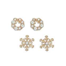 Item 418429 Duo Wreath And Snowflakes Earrings