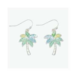 Item 418458 thumbnail Green Palm Tress In Silver Earrings