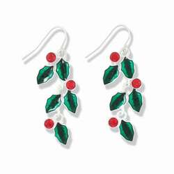 Item 418481 thumbnail Holly Leaves With Berries Earrings