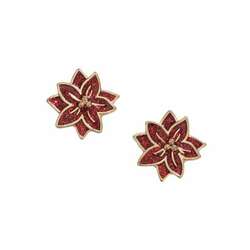 Item 418868 thumbnail Glitter Enamel Poinsettias Earrings