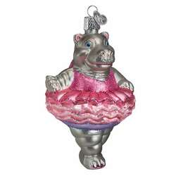 Item 425175 thumbnail Twinkle Toes Hippo Ballerina In Pink Outfit Ornament