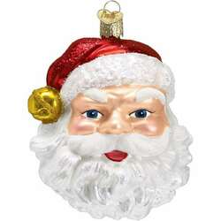 Item 425213 thumbnail Santa Head With Jingle Bell Hat Ornament