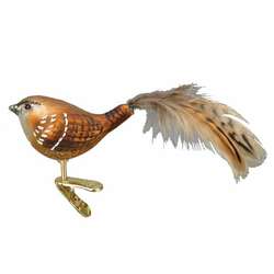 Item 425592 thumbnail Wren With Feathery Tail Clip-On Ornament