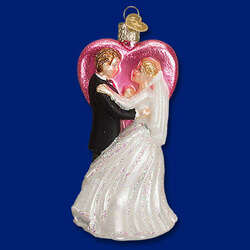 Item 425781 Dancing Groom and Bride With Pink Heart Ornament