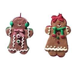Item 431229 Green/Red Gingerbread Boy/Girl Ornament
