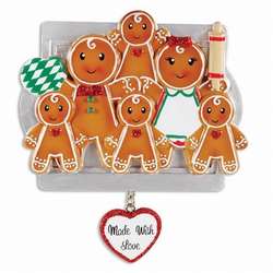 Item 459221 Made With Love Family of 6 Gingerbread Ornament