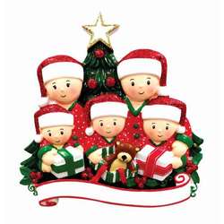 Item 459268 thumbnail Family of 5 Opening Presents Ornament
