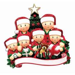 Item 459269 thumbnail Family of 6 Opening Presents Ornament