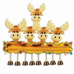 Item 459296 Personalizable Moose Family of 5 Ornament