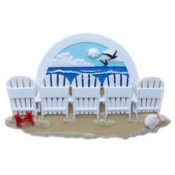 Thumbnail Beach Chairs Family Of 5 Ornament