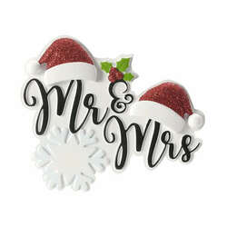 Item 459756 thumbnail Mr And Mrs With Santa Caps Ornament