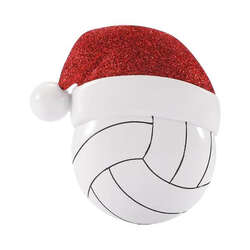 Item 459792 thumbnail Volleyball With Santa Hat Ornament