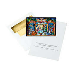 Item 473198 thumbnail Stained Glass Nativity Christmas Cards Boxed