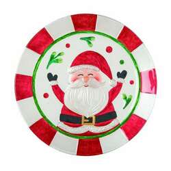 Item 501299 thumbnail Fused Glass Jolly Santa Platter
