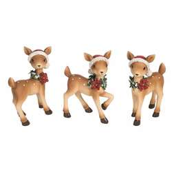 Item 501307 thumbnail Deer With Santa Hat Figure