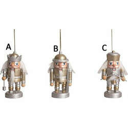 Item 501509 Glittered Silver Nutcracker Ornament 